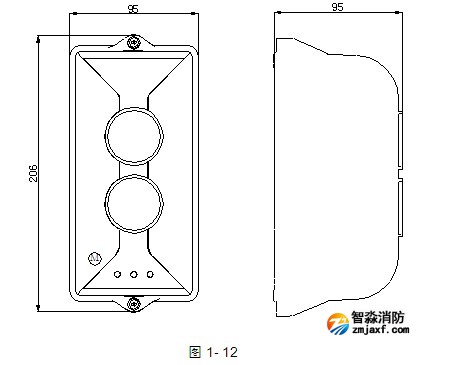 JTY-HM-GST102线型光束感烟火灾探测器外形示意图