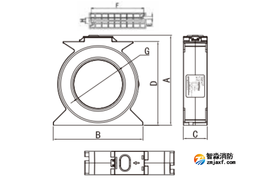 JBF-CTZ6系列圆孔线缆用剩余电流互感器外观尺寸