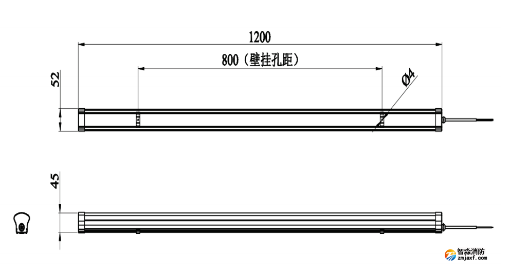 J-ZFJC-E12W-17Z5A集中电源集中控制型消防应急照明灯具