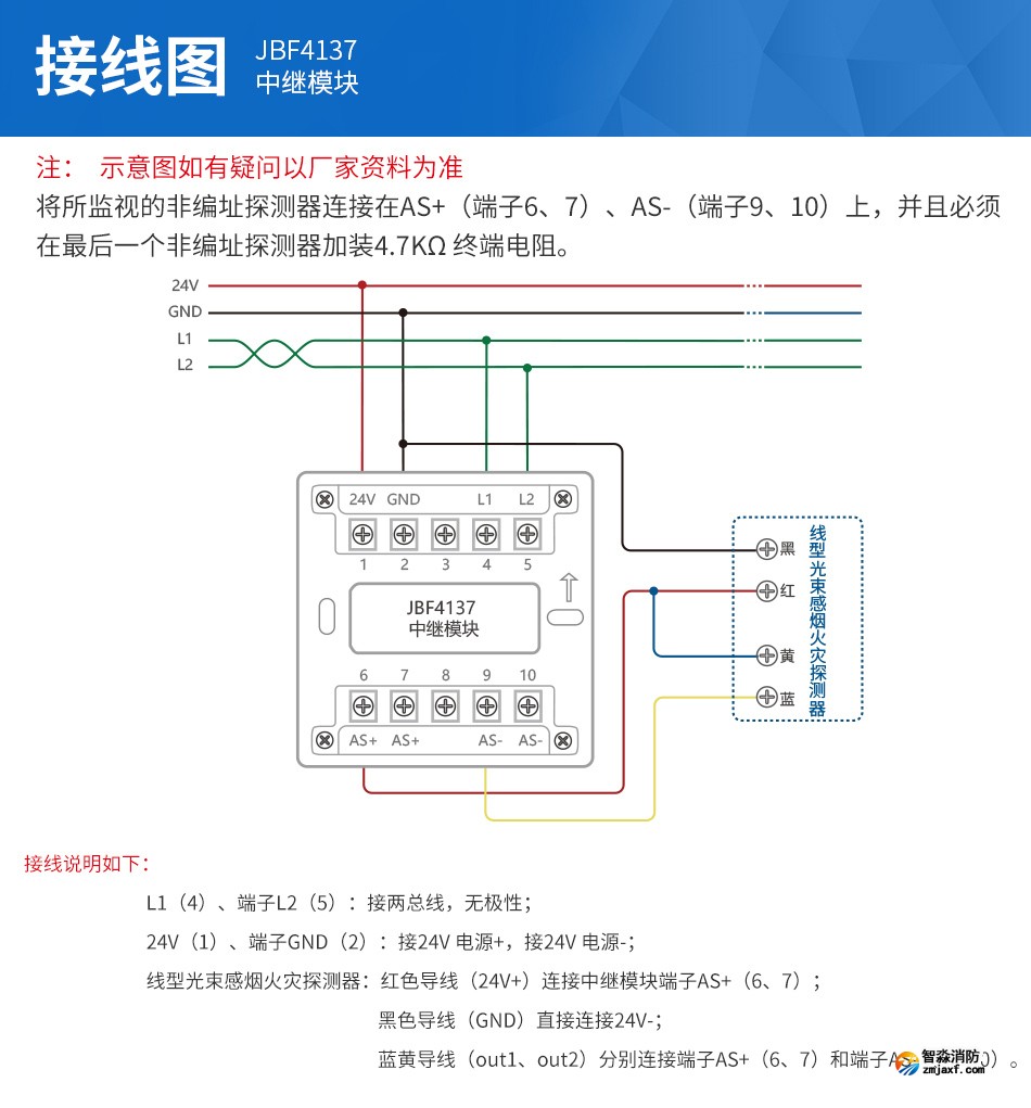 JBF4137中继模块安装接线