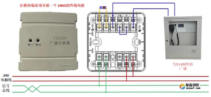 TX3229广播切换器接线图