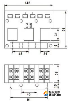 EI-CT6756A三相电流互感器尺寸图
