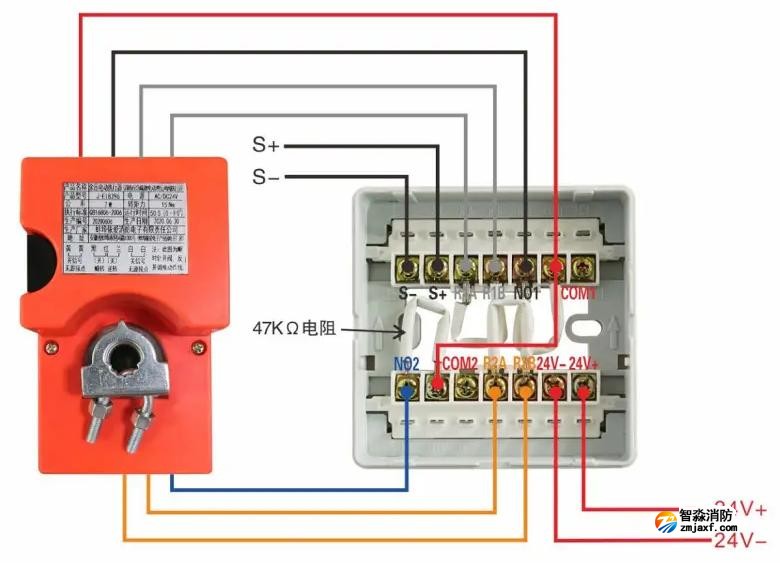 J-EI8390型余压控制器与执行器接线图