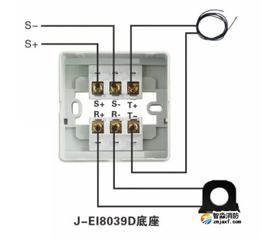 J-EI8733型组合式电气火灾监控探测器接线图