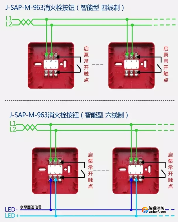 J-SAP-M-963消火栓按钮安装接线图