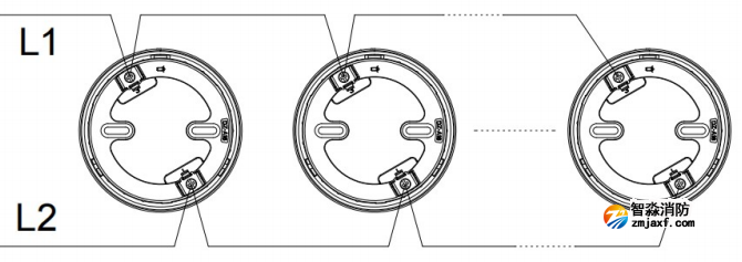 JTY-GD-A32点型光电感烟火灾探测器接线示意图