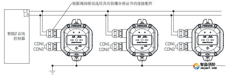 J-SAP-M-A63G-Ex防爆型消火栓按钮接线图