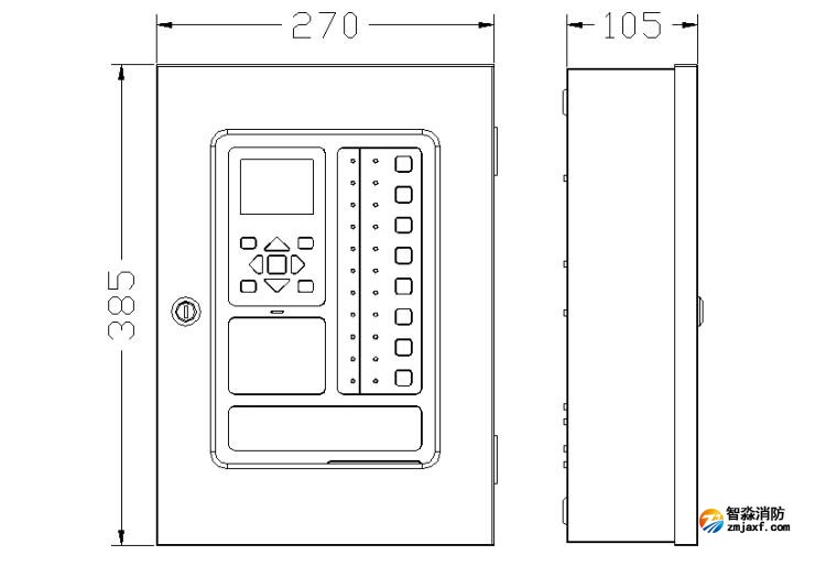 JB-QBL-DK520消防设备电源状态监控器外形尺寸图