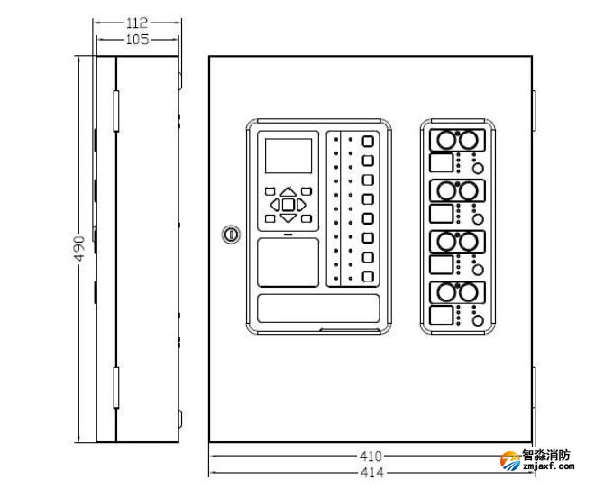 JB-QBL-QM224气体灭火控制器外形尺寸图