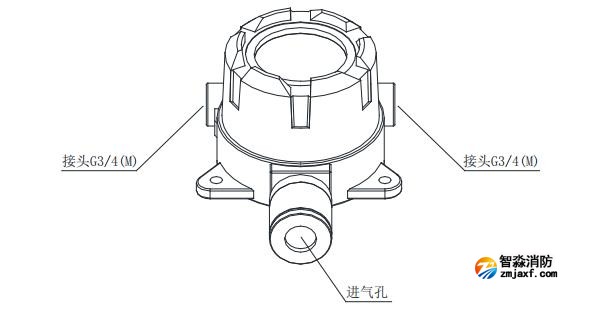 GT-FS2023(Ex)工业及商业用途点型可燃气体探测器结构图