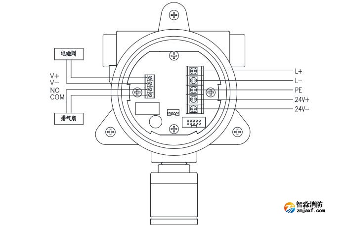 GT-FS2023(Ex)工业及商业用途点型可燃气体探测器安装接线