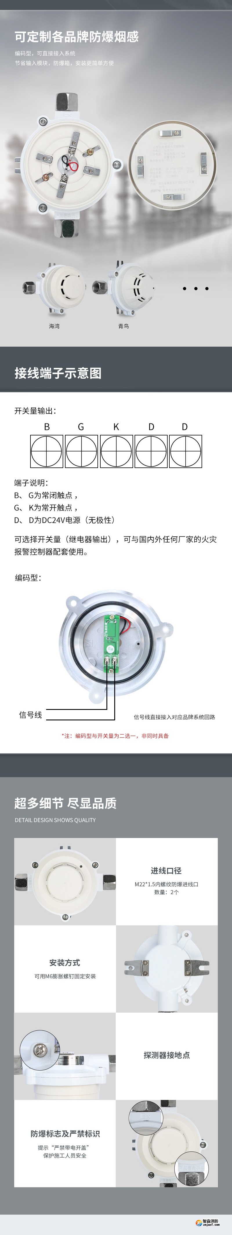 JDXT-Y-1防爆点型感烟火灾探测器2