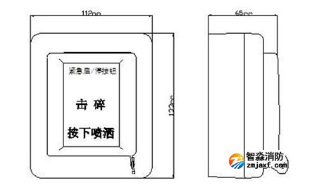 GST-LD-8318紧急启停按钮的外形示意图