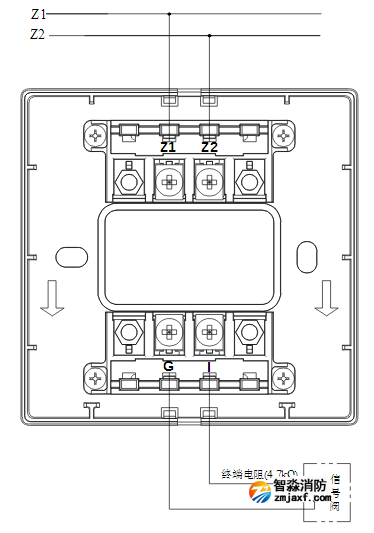 山西山西海灣消防GST-LD-8300B輸入模塊常閉無源觸點接線圖