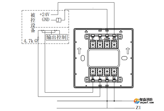 西藏海湾GST-LD-8365H输入输出模块接线图