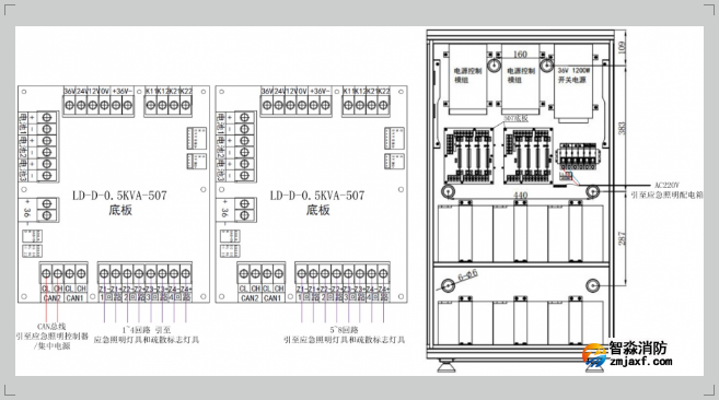 LD-D-1KVA-508消防应急灯具专用应急电源接线图