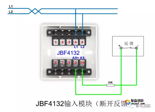 JBF4132输入模块断开反馈接线图