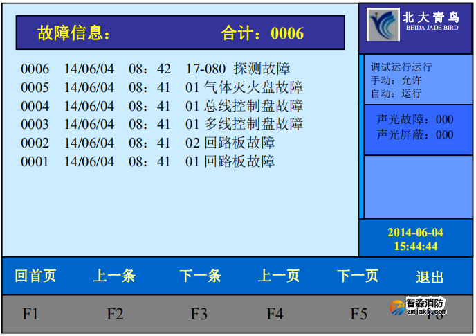 青鸟消防火灾报警控制器报故障现象