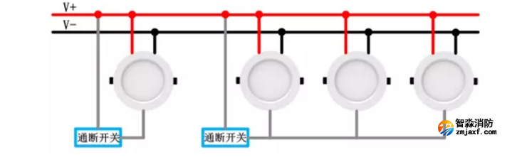 青鸟消防应急照明和疏散指示系统产品接线图