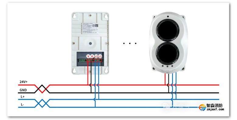 JTY-H-JBF4382C线型光束感烟火灾探测器四线制接线图