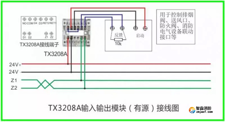 泰和安火灾报警产品接线示意图