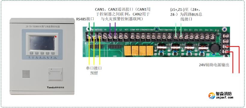 TR3004可燃气体报警控制器接线图