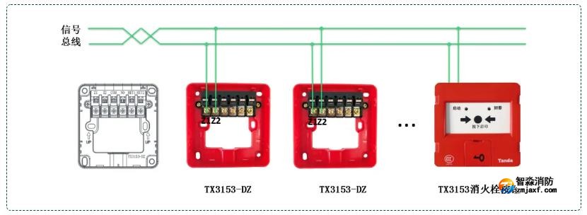 TX3142手动报警按钮接线图