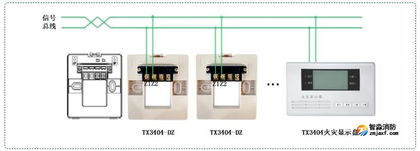 TX3404火灾显示盘接线图
