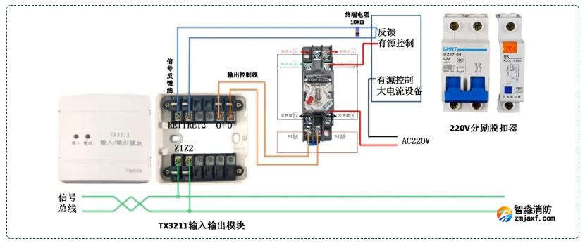 TX3211输入输出模块控制照明配电接线图