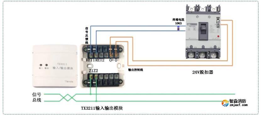 TX3211输入输出模块控制照明配电接线图