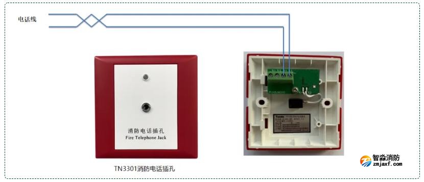 TN3301（非编码）消防电话插孔接线图