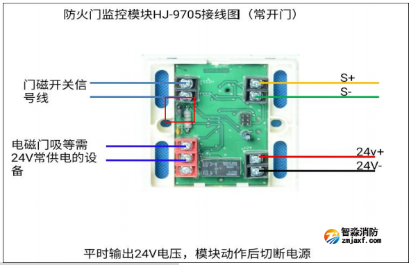 HJ-9507松江防火门模块接线图