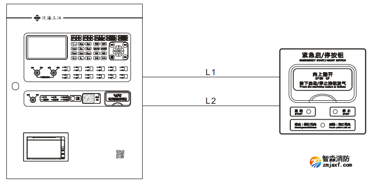 泛海三江QM-AN-965紧急启停按钮接线