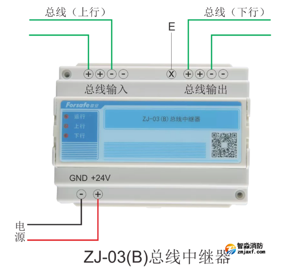 ZJ-03(B)总线中继器接线图