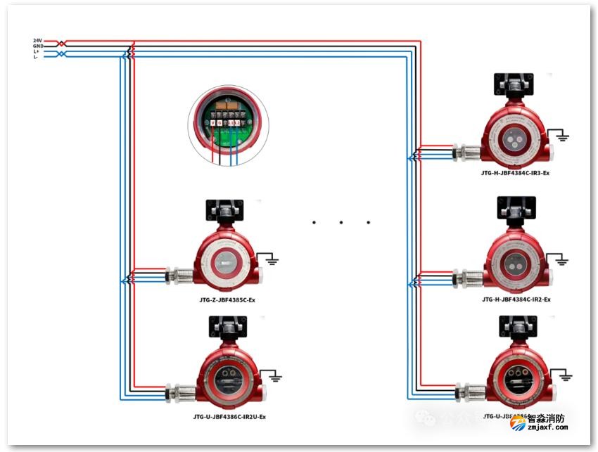 青鸟隔爆型火焰探测器接线图