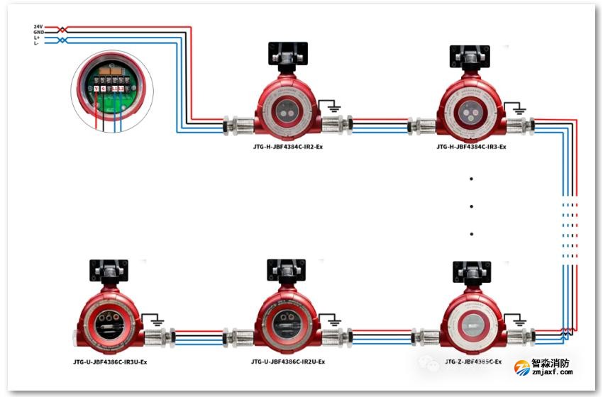 青鸟隔爆型火焰探测器接线图