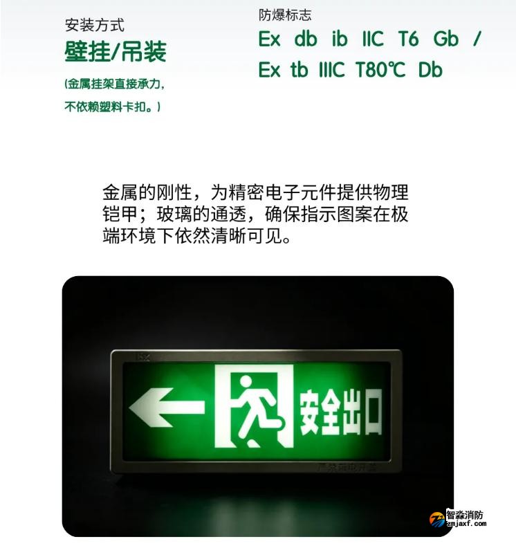 泰和安隔爆型应急疏散灯具金属+玻璃材质